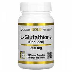 California Gold Nutrition L-Glutathione 500 mg 30 капсул Глутатіон